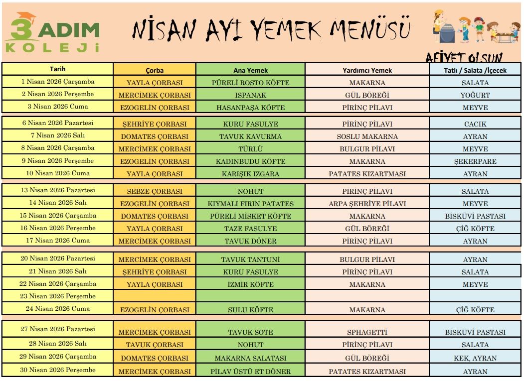 N�SAN YEMEK L�STES�